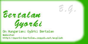 bertalan gyorki business card
